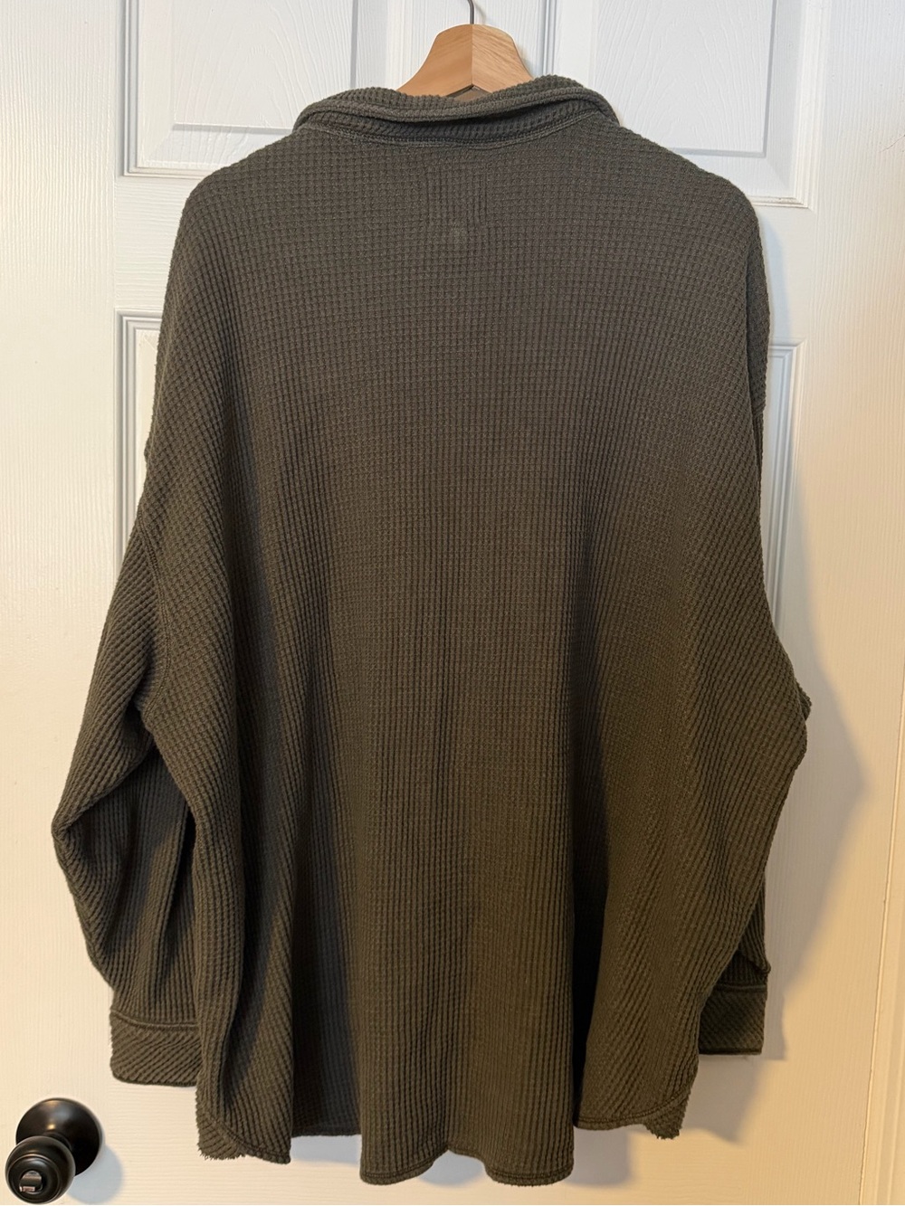 Aerie LumberJane Waffle Knit Long Sleeve Button Up - Picture 3 of 3